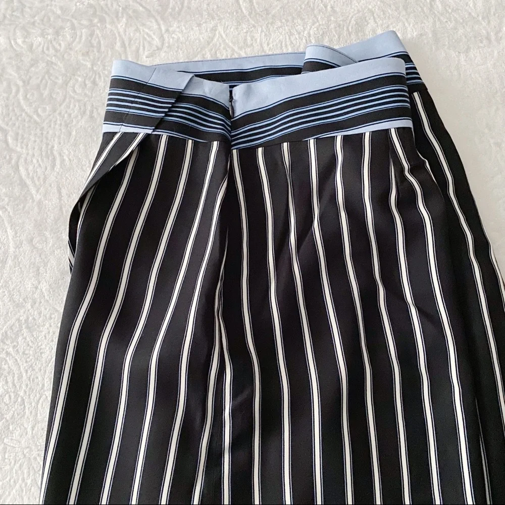 NWOT Ann Taylor Loft Pinstripe Faux Wrap Skirt - Picture 7 of 15